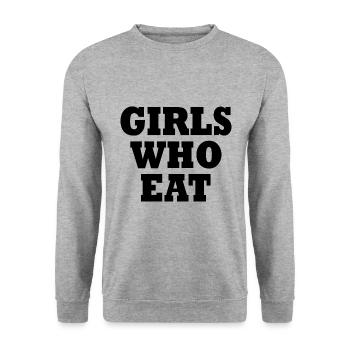 Girls who eat - Unisex Pullover - Weißgrau meliert - Vorne - Alina (178cm) & Michal (187cm)