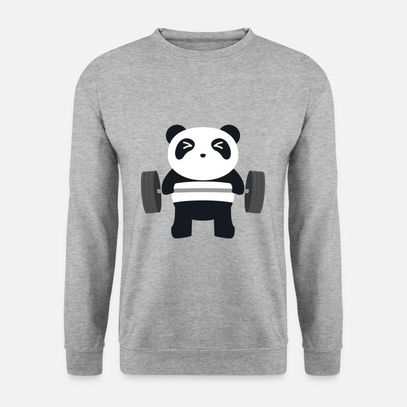 Panda - Unisex Pullover - Weißgrau meliert