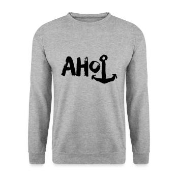 Ahoi - Unisex Pullover - Weißgrau meliert - Vorne - Alina (178cm) & Michal (187cm)