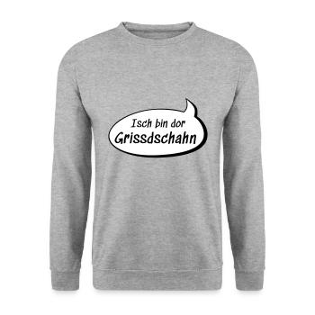 Isch bin dor Grissdschahn Christian auf sächsisch - Unisex Pullover - Weißgrau meliert - Vorne - Alina (178cm) & Michal (187cm)