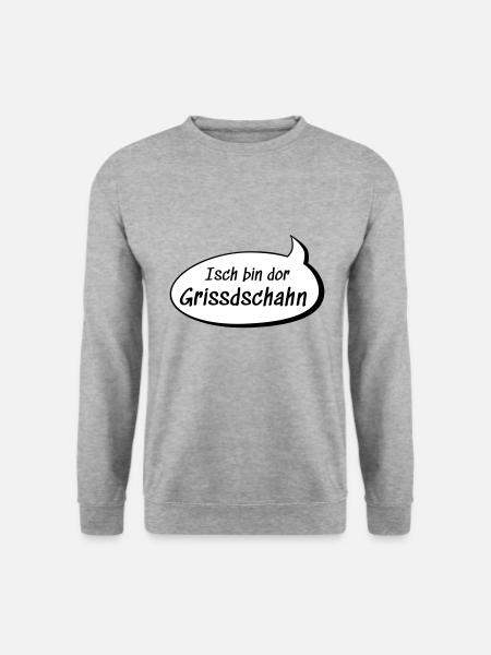 Isch bin dor Grissdschahn Christian auf sächsisch - Unisex Pullover - Weißgrau meliert