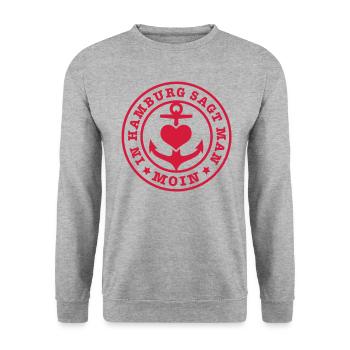 A Hambourg, ils disent Moin / ancre 1c - Sweat-shirt Unisexe - gris chiné - Devant - Alina (178cm) & Michal (187cm)