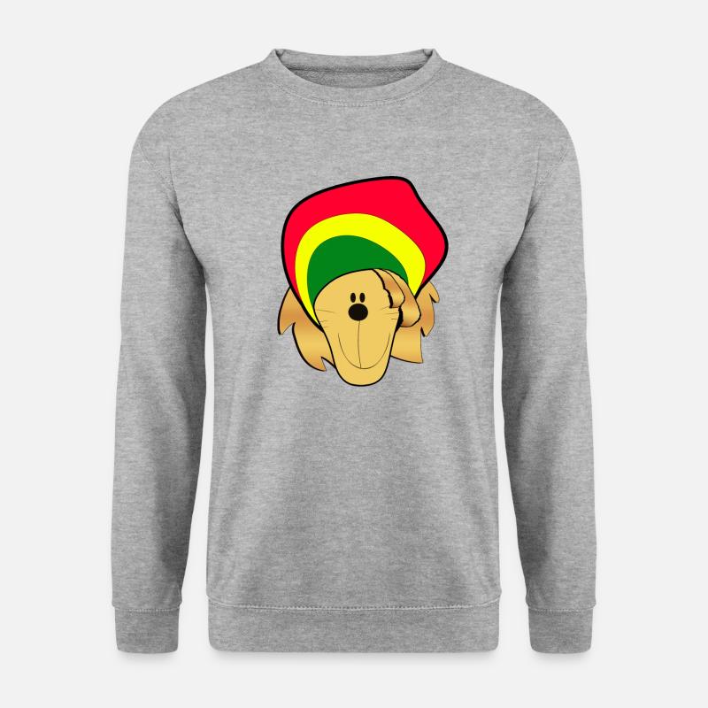 Lion with rasta cap - Unisex Sweatshirt - salt & pepper