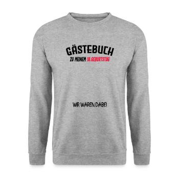18th birthday guest book gift idea - Unisex Sweatshirt - salt & pepper - Front - Alina (178cm) & Michal (187cm)