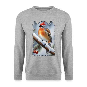 Christmas bird 1 - Sweat-shirt Unisexe - gris chiné - Devant - Alina (178cm) & Michal (187cm)