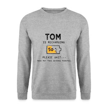 Tom Funny Name Sarcastic Funny Gifts - Unisex Sweatshirt - salt & pepper - Front - Alina (178cm) & Michal (187cm)