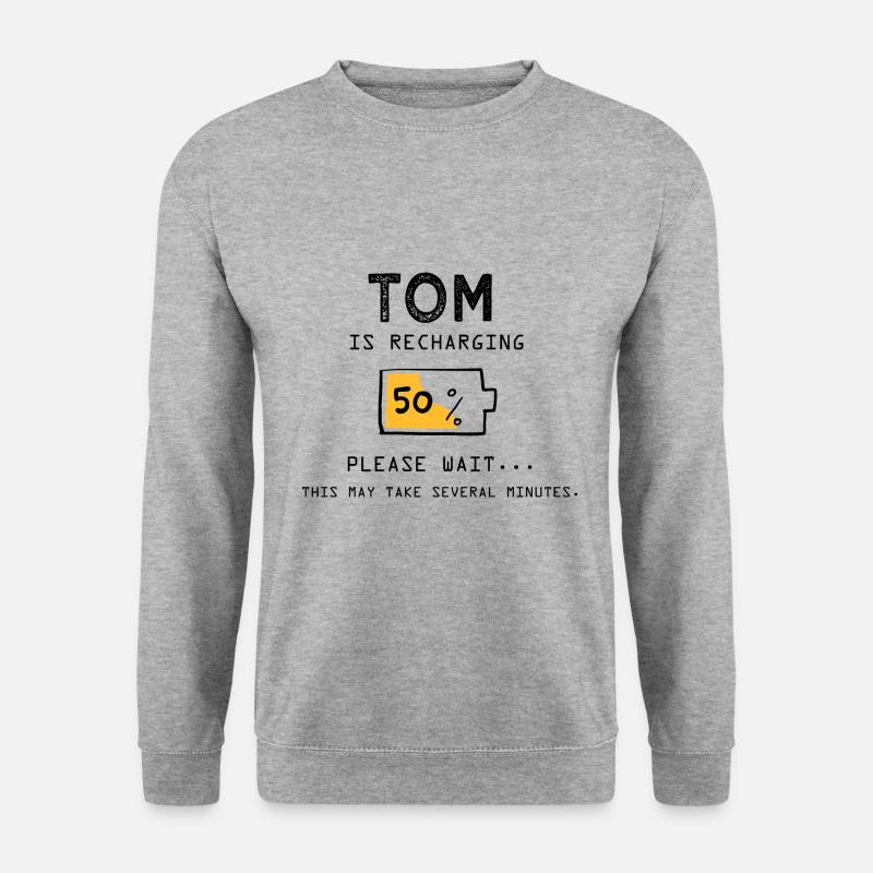 Tom Lustiger Name Sarkastisch Lustige Geschenke - Unisex Pullover - Weißgrau meliert