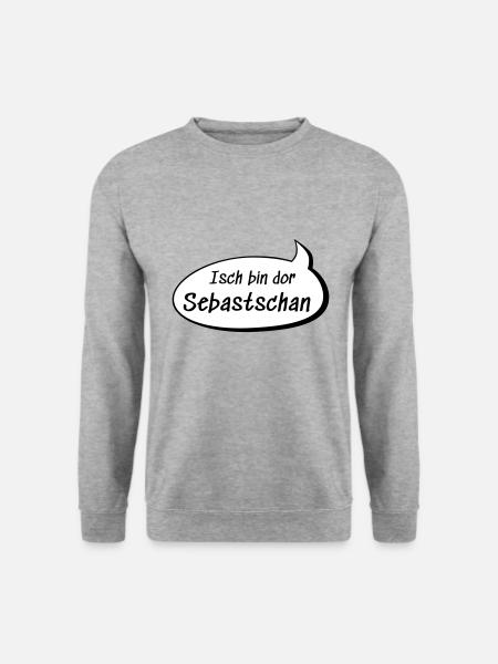 Isch bin dor Sebastschan Sebastian auf sächsisch - Unisex Pullover - Weißgrau meliert