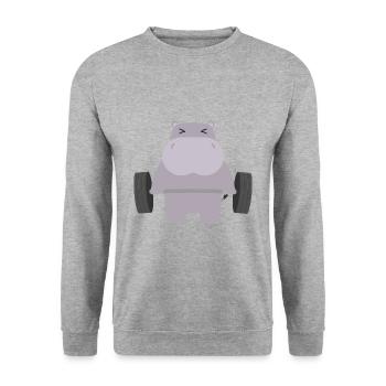 Hippopotames - Sweat-shirt Unisexe - gris chiné - Devant - Alina (178cm) & Michal (187cm)