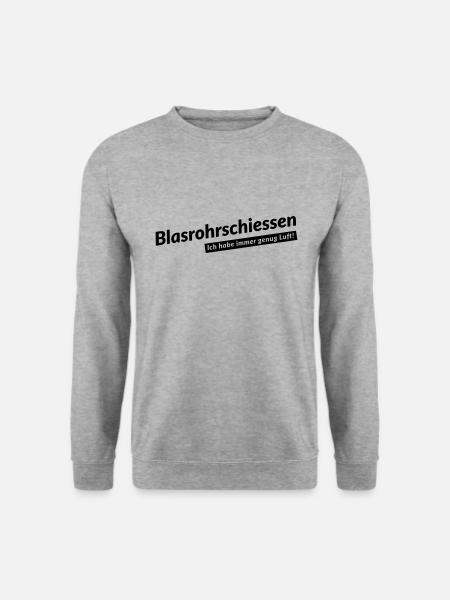 Blasrohrschiessen! Ich habe immer genug Luft - Unisex Pullover - Weißgrau meliert