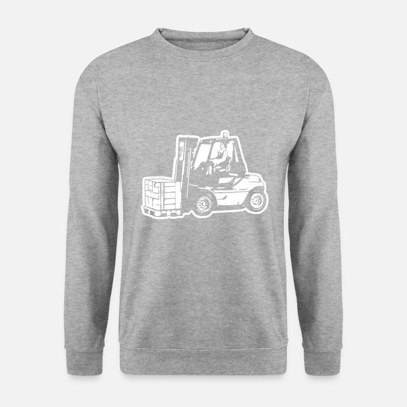Gabelstapler / Forklift - Unisex Pullover - Weißgrau meliert