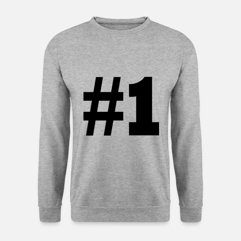 #1 - Unisex Pullover - Weißgrau meliert