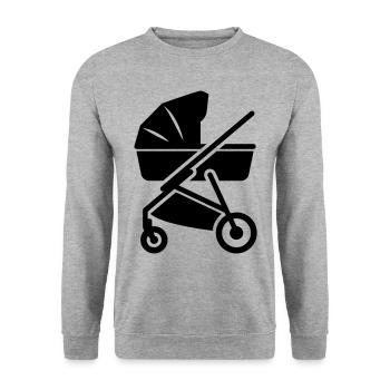 Stroller baby - Unisex Sweatshirt - salt & pepper - Front - Alina (178cm) & Michal (187cm)