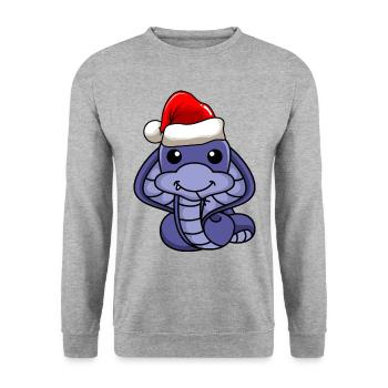 Snake Cobra Comic Christmas - Unisex Sweatshirt - salt & pepper - Front - Alina (178cm) & Michal (187cm)