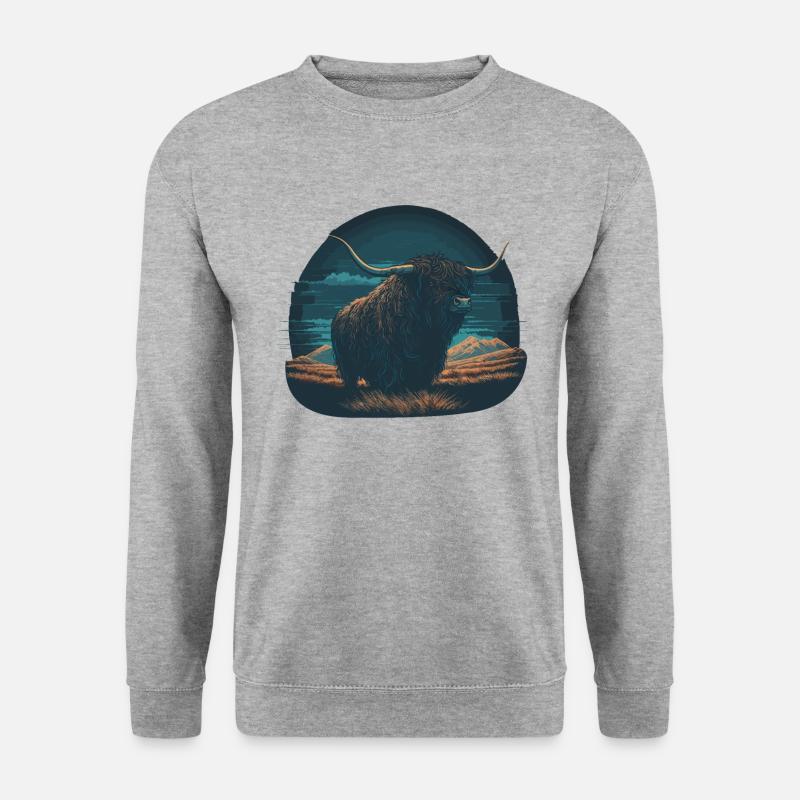 Haariger Yak - Unisex Pullover - Weißgrau meliert