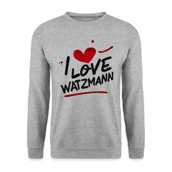 Berg Watzmann Bavaria Alps - Love Heart - Unisex Sweatshirt - salt & pepper - Front - Alina (178cm) & Michal (187cm)