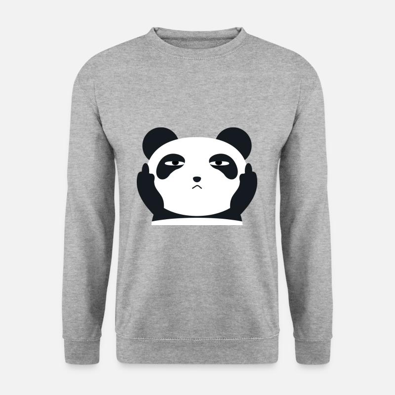 Mittelfinger - Unisex Pullover - Weißgrau meliert