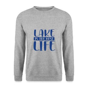 Le lac est le meilleur plaisir de la vie au lake Lover Gift - Sweat-shirt Unisexe - gris chiné - Devant - Alina (178cm) & Michal (187cm)
