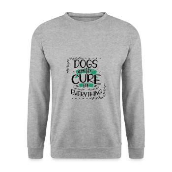 Dog Lover Gifts Dogs are the Cure for Everything - Unisex Sweatshirt - salt & pepper - Front - Alina (178cm) & Michal (187cm)