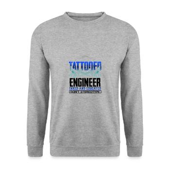 Tattooed Engineer Geschenk eingefärbt und gebildet Don't - Unisex Pullover - Weißgrau meliert - Vorne - Alina (178cm) & Michal (187cm)