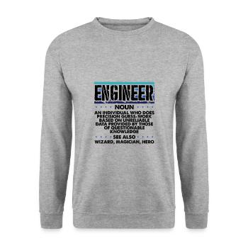Engineer Gifts Precision Guesswork Wizard - Unisex Sweatshirt - salt & pepper - Front - Alina (178cm) & Michal (187cm)