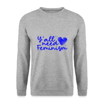Cadeau féministe L’égalité des droits des femmes dont vous avez tous besoin - Sweat-shirt Unisexe - gris chiné - Devant - Alina (178cm) & Michal (187cm)