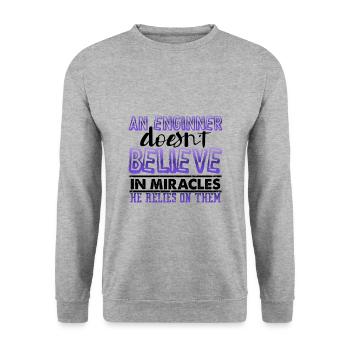 Engineer Gift An Engineer Doesn't Believe in - Unisex Sweatshirt - salt & pepper - Front - Alina (178cm) & Michal (187cm)