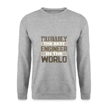 Engineer Gifts Probably Best Engineering in the - Unisex Sweatshirt - salt & pepper - Front - Alina (178cm) & Michal (187cm)
