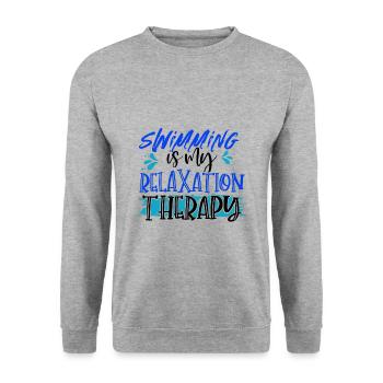 Cadeaux de nageur La natation est ma thérapie de relaxation - Sweat-shirt Unisexe - gris chiné - Devant - Alina (178cm) & Michal (187cm)