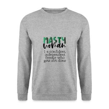 Féminisme Femme méchante confiante se faire chier - Sweat-shirt Unisexe - gris chiné - Devant - Alina (178cm) & Michal (187cm)