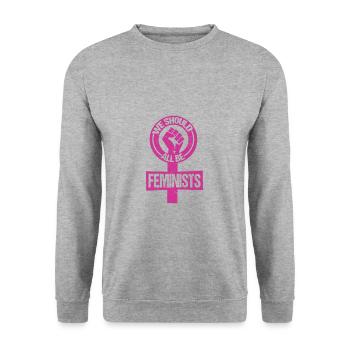 Feminism Gift We Should All Be Feminists - Unisex Sweatshirt - salt & pepper - Front - Alina (178cm) & Michal (187cm)