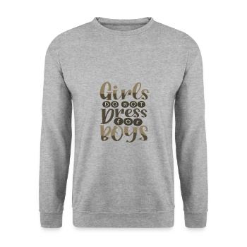 Women's Inspirational Gifts Girls Don't Dress for - Unisex Sweatshirt - salt & pepper - Front - Alina (178cm) & Michal (187cm)