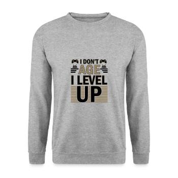 Les cadeaux d’anniversaire des joueurs ne vieillissent pas Jeu de niveau supérieur - Sweat-shirt Unisexe - gris chiné - Devant - Alina (178cm) & Michal (187cm)