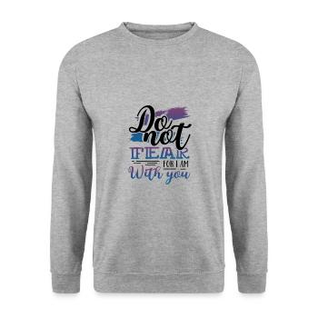 Don chrétien Ne craignez pas que je sois avec vous - Sweat-shirt Unisexe - gris chiné - Devant - Alina (178cm) & Michal (187cm)