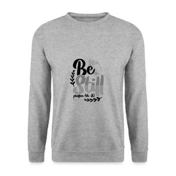 Christianity Gifts Be Still Psalm 46 10 Christian - Unisex Sweatshirt - salt & pepper - Front - Alina (178cm) & Michal (187cm)