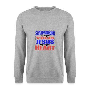 Scrapbooker Gift Scrapbooking is in My Veins - Unisex Sweatshirt - salt & pepper - Front - Alina (178cm) & Michal (187cm)