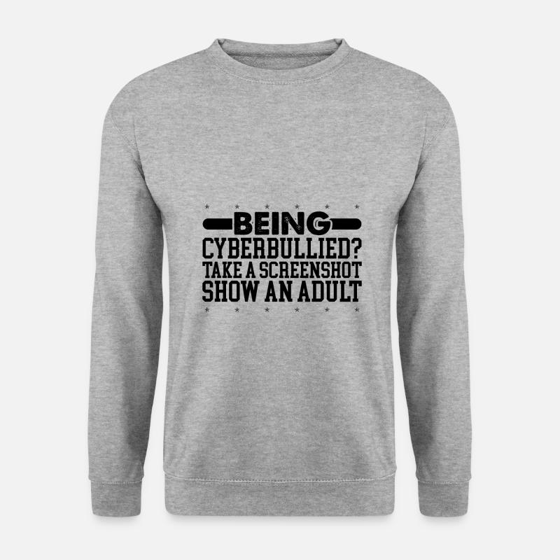 Cybermobbing-Geschenk-Screenshot Zeigen Sie einen Erwachsenen - Unisex Pullover - Weißgrau meliert