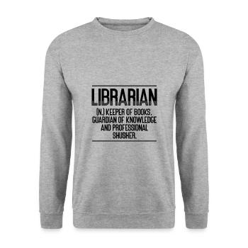 Bibliothécaire Idées Cadeaux Gardien des Livres Gardien de - Sweat-shirt Unisexe - gris chiné - Devant - Alina (178cm) & Michal (187cm)