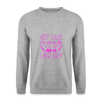 Librarian Gift Keep Calm In A Library Book Lover - Unisex Sweatshirt - salt & pepper - Front - Alina (178cm) & Michal (187cm)