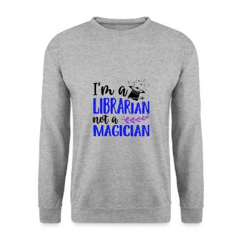 Book Lover Gift I'm a Librarian Not Magician - Unisex Sweatshirt - salt & pepper - Front - Alina (178cm) & Michal (187cm)