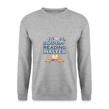 Book Reading Master Librarian Gift Book Lover - Unisex Sweatshirt - salt & pepper - Front - Alina (178cm) & Michal (187cm)