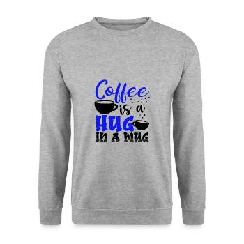 Coffee Drinker Gft Coffee is Hug in a Mug Coffee - Unisex Sweatshirt - salt & pepper - Front - Alina (178cm) & Michal (187cm)
