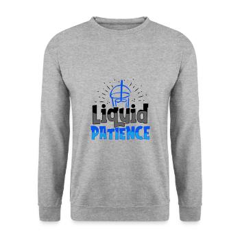 Caffeine Lover Gift Liquid Patience Coffee - Unisex Sweatshirt - salt & pepper - Front - Alina (178cm) & Michal (187cm)