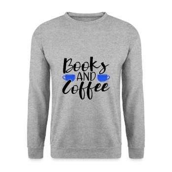 Coffee Lover Gift Books and Coffee Gift - Unisex Sweatshirt - salt & pepper - Front - Alina (178cm) & Michal (187cm)