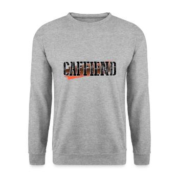 Cadeau Amateur de café Caffiend Coffee Addict Cadeaux - Sweat-shirt Unisexe - gris chiné - Devant - Alina (178cm) & Michal (187cm)