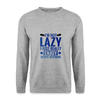 Cute Dogs Not Lazy Really Enjoy Doing Nothing - Unisex Sweatshirt - salt & pepper - Front - Alina (178cm) & Michal (187cm)