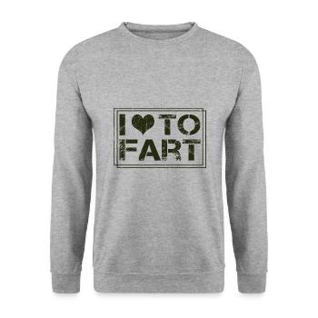 Farting Humor Love to Fart Gift Gift for a Guy - Unisex Sweatshirt - salt & pepper - Front - Alina (178cm) & Michal (187cm)