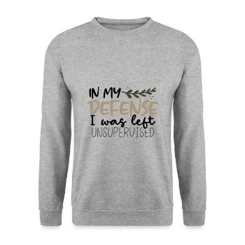 Sarcastic In My Defense Left Unsupervised Sarcasm - Unisex Sweatshirt - salt & pepper - Front - Alina (178cm) & Michal (187cm)