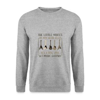Guitarist Gift Little Voice in Head Telling Me to - Unisex Sweatshirt - salt & pepper - Front - Alina (178cm) & Michal (187cm)