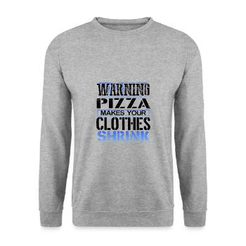 Pizza Lover Gifts Warning Pizza Makes Clothes - Unisex Sweatshirt - salt & pepper - Front - Alina (178cm) & Michal (187cm)